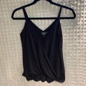 Lulus brand black size XS cross over tuck front tank